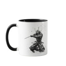 Samurai-krijger in actie Japanse kunst keramiek