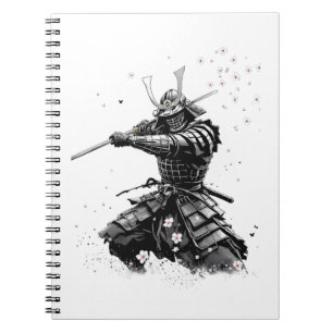 Samurai-krijger in actie Japanse kunst keramiek  Notitieboek