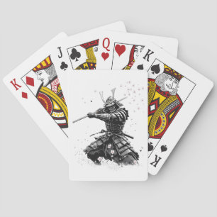 Samurai-krijger in actie Japanse kunst keramiek  Pokerkaarten