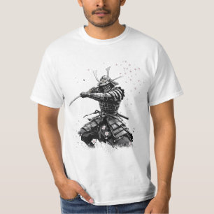 Samurai-krijger in actie Japanse kunst keramiek  T-shirt