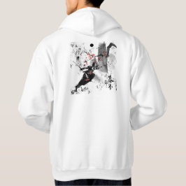 Samurai-krijger in beweging - Sumi-e-inkt kunst Hoodie