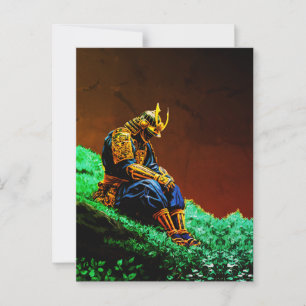 Samurai-krijger in gouden harnas – Episch Japans Briefkaart
