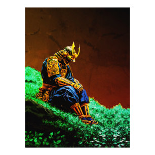 Samurai-krijger in gouden harnas – Episch Japans Foto Afdruk