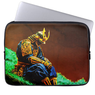 Samurai-krijger in gouden harnas – Episch Japans Laptop Sleeve