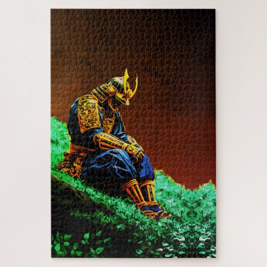 Samurai-krijger in gouden harnas – Episch Japans Legpuzzel (Verticaal)