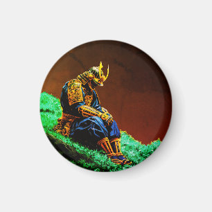 Samurai-krijger in gouden harnas – Episch Japans Magneet