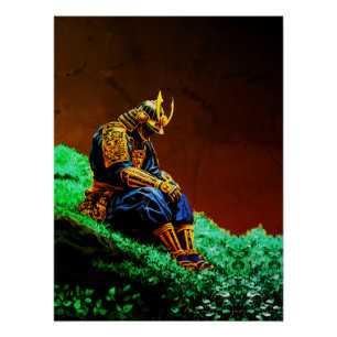 Samurai-krijger in gouden harnas – Episch Japans Perfect Poster