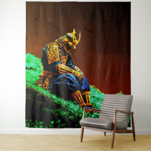 Samurai-krijger in gouden harnas – Episch Japans Wandkleed
