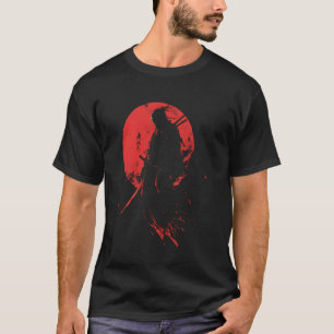 Samurai Krijger Japan Kunst Silhouet Ronin Bushido T-shirt