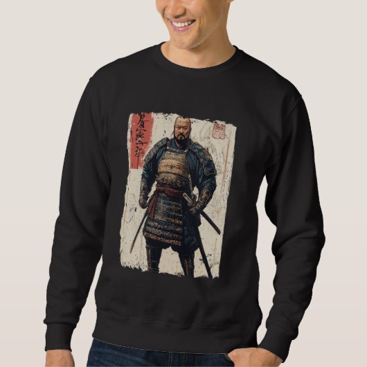 Samurai krijger Japanse Ukiyo-e kunstwerk Samurai Trui (Voorkant)