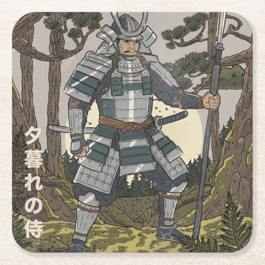Samurai krijger kartonnen onderzetters (Voorkant)