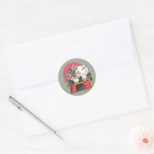 Samurai Krijger Kat Ronde Sticker (Envelop)