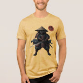 Samurai Krijger Kat Tri-Blend Shirt (Voorkant)