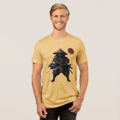 Samurai Krijger Kat Tri-Blend Shirt (Voorkant volledig)