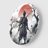 Samurai-krijger met dubbele Katanas Zonsondergang  Grote Klok (Hoek)