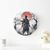 Samurai-krijger met dubbele Katanas Zonsondergang  Grote Klok (Huis)