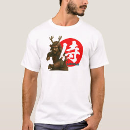 Samurai krijger met rijzende zon en kanji t-shirt