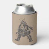 Samurai-krijger met snelvuurkanon blikjeskoeler (Blikje Voorkant)