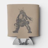 Samurai-krijger met snelvuurkanon blikjeskoeler (Achterkant)