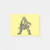 Samurai-krijger met snelvuurkanon post-it® notes (Voorkant)