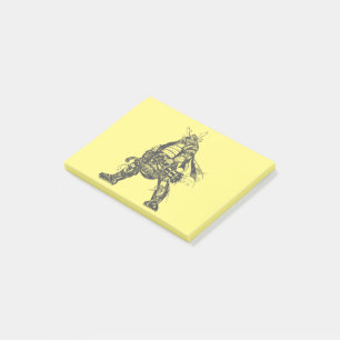 Samurai-krijger met snelvuurkanon post-it® notes
