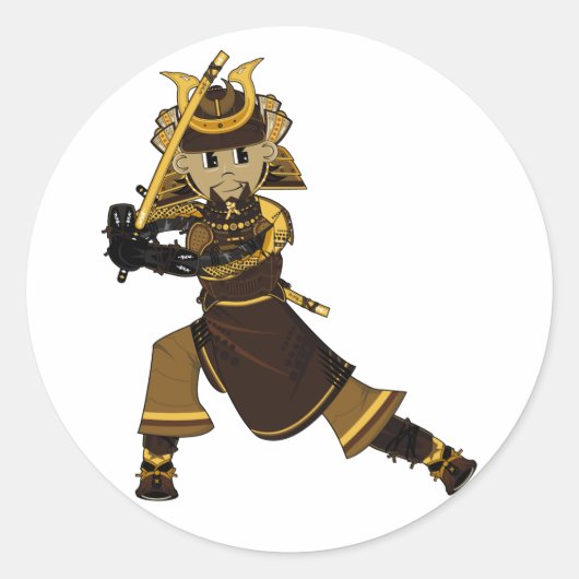 Samurai krijger met zwaard Sticker (Voorkant)