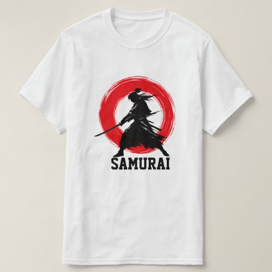 Samurai Krijger Minimal Rode Cirkel T-shirt (Design voorkant)