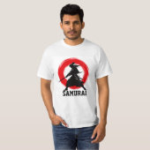 Samurai Krijger Minimal Rode Cirkel T-shirt (Voorkant volledig)