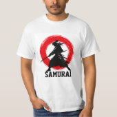 Samurai Krijger Minimal Rode Cirkel T-shirt (Voorkant)