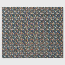 Samurai-krijger & Oceaan Golf Japans Patroon Kunst Cadeaupapier
