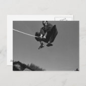 Samurai krijger sprong aanval met een zwaard 3 briefkaart (Voorkant / Achterkant)