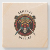 Samurai Krijger Stenen Onderzetter (Voorkant)
