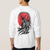 Samurai-krijger T-shirt met opkomende zon grafisch (Achterkant)