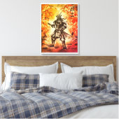 Samurai Krijger ; Traditionele Japanse Kunst Canvas Afdruk (Insitu (Slaapkamer))