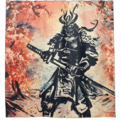 Samurai Krijger ; Traditionele Japanse Kunst Douchegordijn (Voorkant)