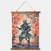 Samurai Krijger ; Traditionele Japanse Kunst Hangend Wandkleed (Voorkant)