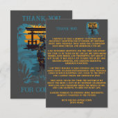 Samurai krijger verjaardagsfeest op maat bedankkaart (Voorkant / Achterkant)