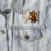 samurai-krijger vierkante button 5,1 cm (In situ)