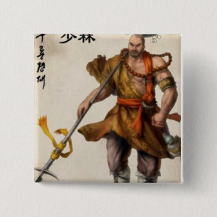 samurai-krijger vierkante button 5,1 cm