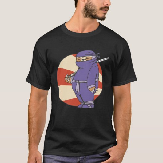 Samurai Lazy Sloth T-shirt (Voorkant)