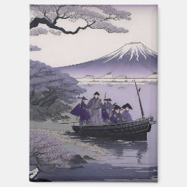 Samurai-magneet met Mount Fuji Japanse kunst Magneet