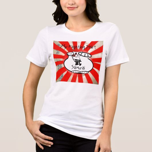 Samurai Maneki Neko Vechten Shirt (Voorkant)