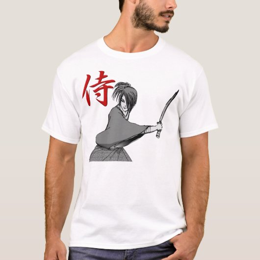 SAMURAI manga back:gevecht japan T-shirt (Voorkant)