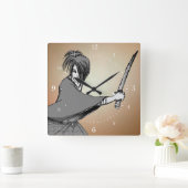 SAMURAI manga japan Vierkante Klok (Huis)