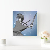 SAMURAI manga japan Vierkante Klok (Huis)