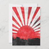 Samurai Martial Arts verjaardagstaart uitnodiging (Achterkant)