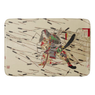 SAMURAI MASATSURA VECHT IN EEN REGEN VAN PIJLEN BADMAT