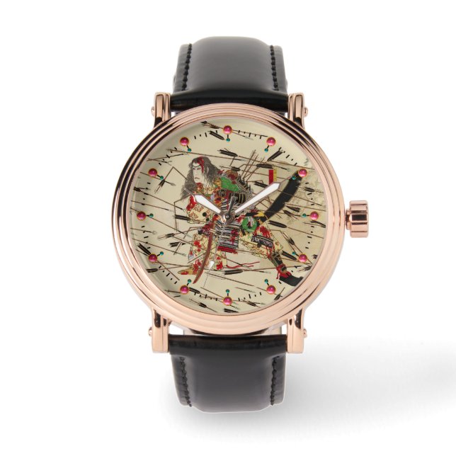 SAMURAI MASATSURA VECHT ONDER EEN PIJLSTORM HORLOGE (Voorkant)