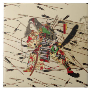 SAMURAI MASATSURA VECHT ONDER EEN PIJLSTORM TEGELTJE