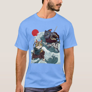 Samurai Mask anime cat japan T-shirt
